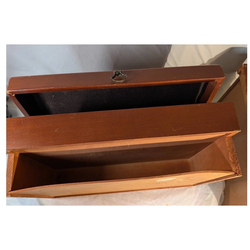 Vintage Eureka Mfg Co Wooden Cutlery Silverware Chest Box Organizer Made in USA - Picture 12 of 12